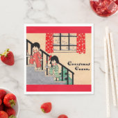 Kunstdeco-kerstkheer uit de jaren dertig servet (Insitu)