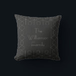 Kunstdeco lineaire geometrie in zwart-gepersonalis kussen<br><div class="desc">Gepersonaliseerd kunstdeco lineaire geometriepatroon zwart-wit Sierkussen</div>