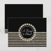 Kunstdeco Moderne horizontale strepe glitter Briefkaart (Voorkant / Achterkant)