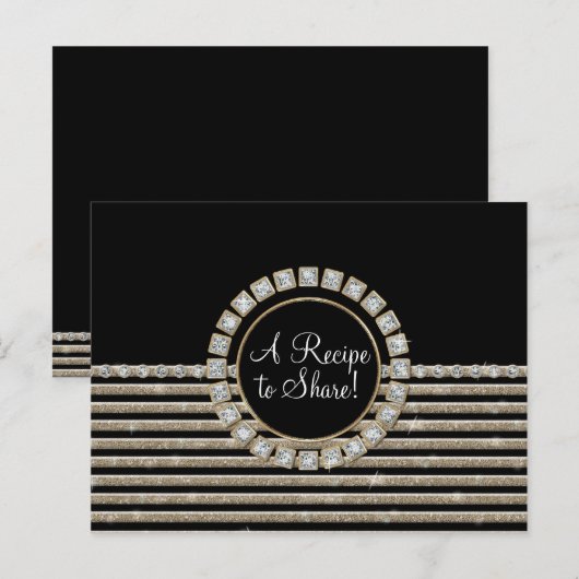 Kunstdeco Moderne horizontale strepe glitter Briefkaart (Voorkant / Achterkant)