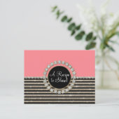 Kunstdeco Moderne horizontale strepe glitter Briefkaart (Staand voorkant)
