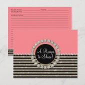 Kunstdeco Moderne horizontale strepe glitter Briefkaart (Voorkant / Achterkant)