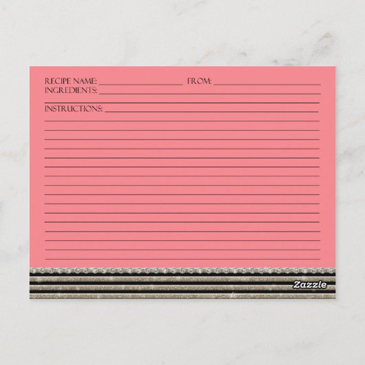 Kunstdeco Moderne horizontale strepe glitter Briefkaart (Achterkant)