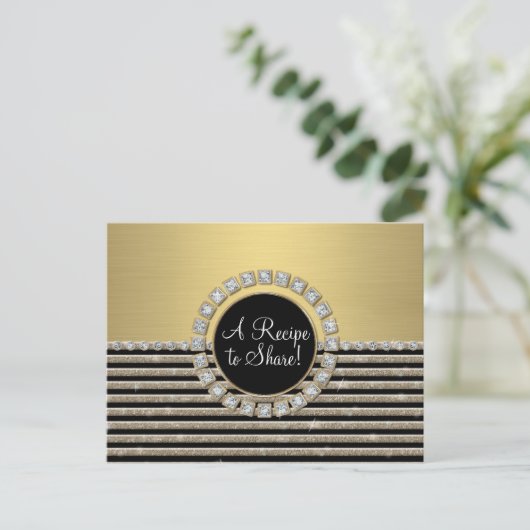 Kunstdeco Moderne horizontale strepe glitter Briefkaart (Staand voorkant)