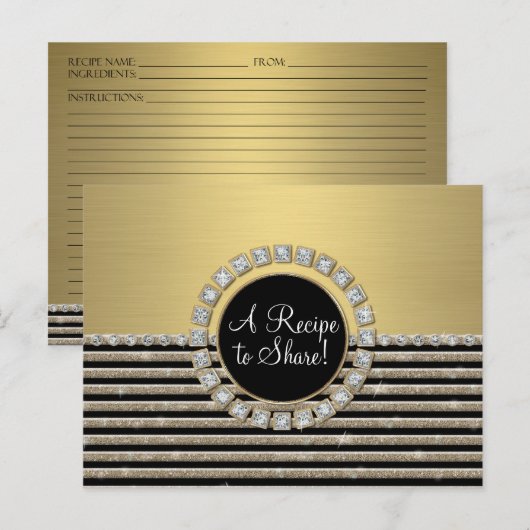 Kunstdeco Moderne horizontale strepe glitter Briefkaart (Voorkant / Achterkant)