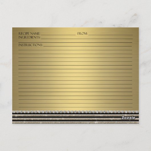 Kunstdeco Moderne horizontale strepe glitter Briefkaart (Achterkant)