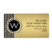 Kunstdeco Moderne horizontale strepe glitter Etiket (Voorkant)