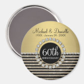 Kunstdeco Moderne horizontale strepe glitter Magneet (Voorkant / Achterkant)