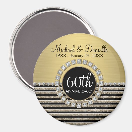 Kunstdeco Moderne horizontale strepe glitter Magneet (Voorkant / Achterkant)