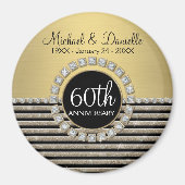 Kunstdeco Moderne horizontale strepe glitter Magneet (Voorkant)