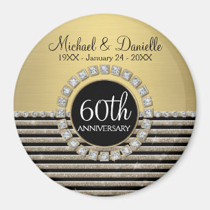 Kunstdeco Moderne horizontale strepe glitter Magneet