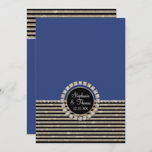 Kunstdeco Moderne horizontale strepe glitter Menu (Voorkant / Achterkant)