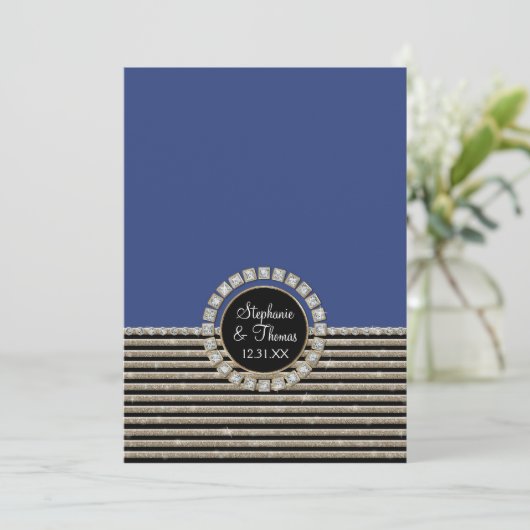 Kunstdeco Moderne horizontale strepe glitter Menu (Staand voorkant)