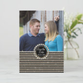 Kunstdeco Moderne horizontale strepe glitter Save The Date (Staand voorkant)