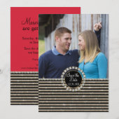 Kunstdeco Moderne horizontale strepe glitter Save The Date (Voorkant / Achterkant)