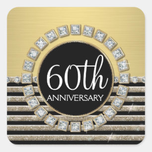 Kunstdeco Moderne horizontale strepe glitter Vierkante Sticker