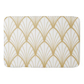 kunstdeco, mooi, ventilatorpatroon, goud, wit, vin badmat (Voorkant)