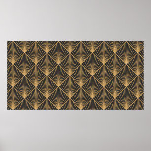 Kunstdeco naadloos geometrisch patroon. Elegant Wa Poster