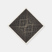 Kunstdeco, nouveau, zilver, zwart, elegant, chic, servetten (Hoek)