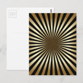 Kunstdeco, patroon, strepen, goud, zwart, , chic, briefkaart (Voorkant / Achterkant)