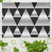 Kunstdeco, patroon, zilver, zwart, elegant, chic,  theedoek (Gevouwen)