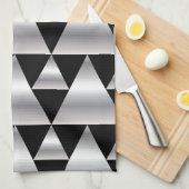 Kunstdeco, patroon, zilver, zwart, elegant, chic,  theedoek (Quarter Fold)