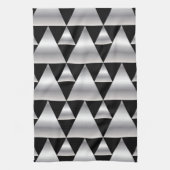 Kunstdeco, patroon, zilver, zwart, elegant, chic,  theedoek (Verticaal)