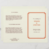 Kunstdeco retro oranje bruin trouwprogramma (Voorkant / Achterkant)