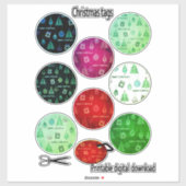 Kunstdeco  retro-stijltekendoos sticker (Vel)