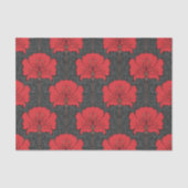 Kunstdeco, rode bloemen, zwart, , chic, elegant, tissuepapier (Voorkant)