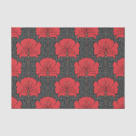 Kunstdeco, rode bloemen, zwart, , chic, elegant, tissuepapier