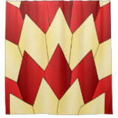 Kunstdeco-schalen Ontwerp rood geel Douchegordijn (Voorkant)