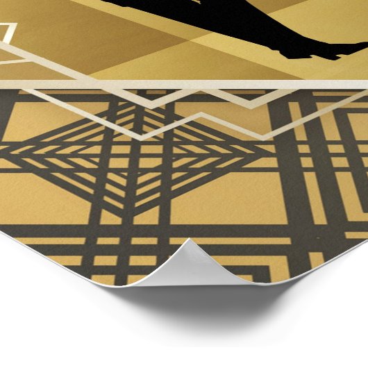 Kunstdeco uit 1920. Flapper. Poster (Hoek)