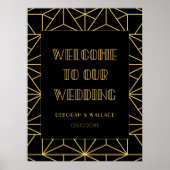 kunstdeco uit de jaren 20 Welkom bij ons trouwbor Poster (Voorkant)