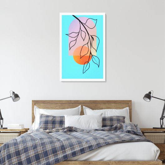 Kunstdeco uit de middelbare eeuw, grote afwerking canvas afdruk (Insitu (Slaapkamer))