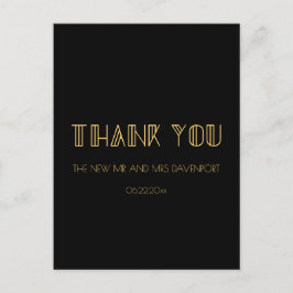  kunstdeco van 1920 simpele bruiloft bedankt briefkaart