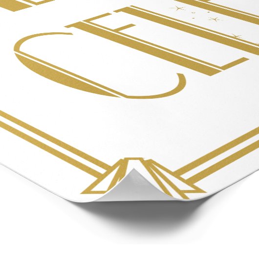 Kunstdeco van 20-stralen laat celebrate bruiloft a poster (Hoek)