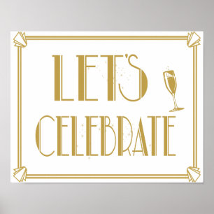 Kunstdeco van 20-stralen laat celebrate bruiloft a poster