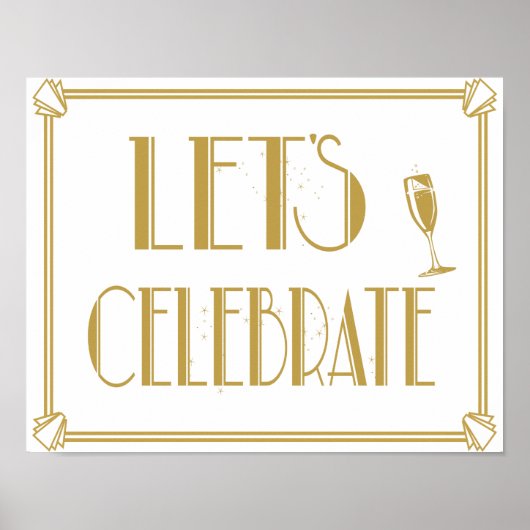 Kunstdeco van 20-stralen laat celebrate bruiloft a poster (Voorkant)