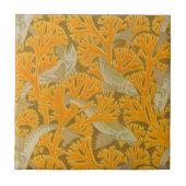  kunstdeco-vis en geel koraalontwerp tegeltje (Voorkant)