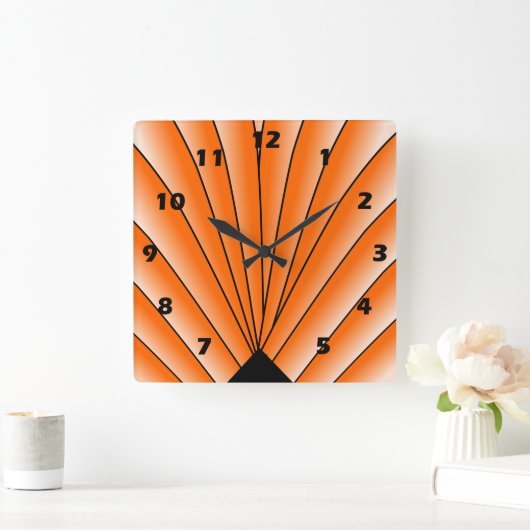 Kunstdeco voor Oranje design vierkante wandklok (Huis)