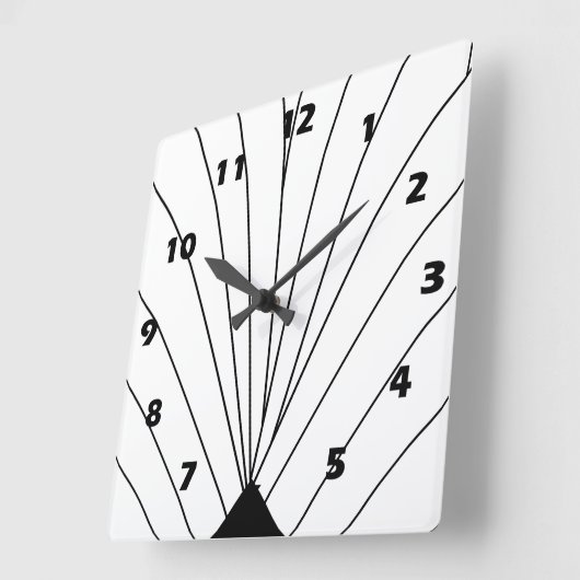 Kunstdeco voor zwart en wit design vierkante klok (Hoek)