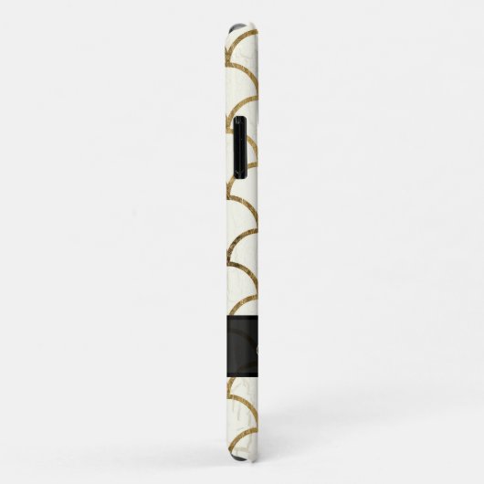 Kunstdeco White Gold Black Shell Patroon Case-Mate iPhone Case (Achterkant/rechts)