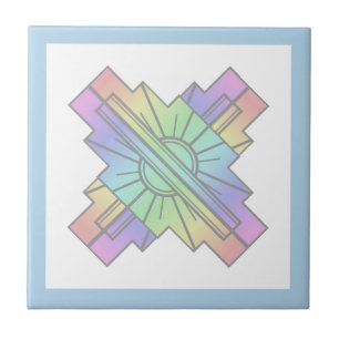 Kunstdeco-zoneelement in zachte pastels tegeltje