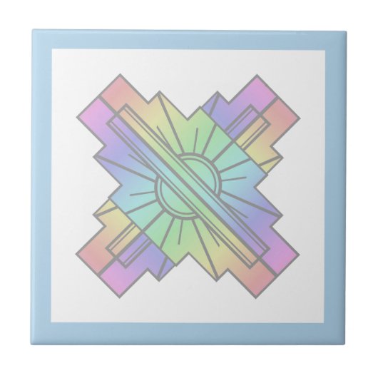 Kunstdeco-zoneelement in zachte pastels tegeltje (Voorkant)