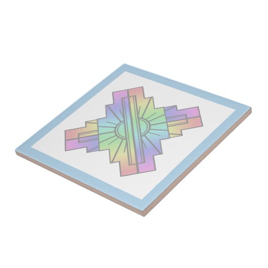 Kunstdeco-zoneelement in zachte pastels tegeltje (Zijkant)