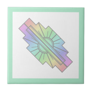 Kunstdeco-zoneelement in zachte pastels tegeltje