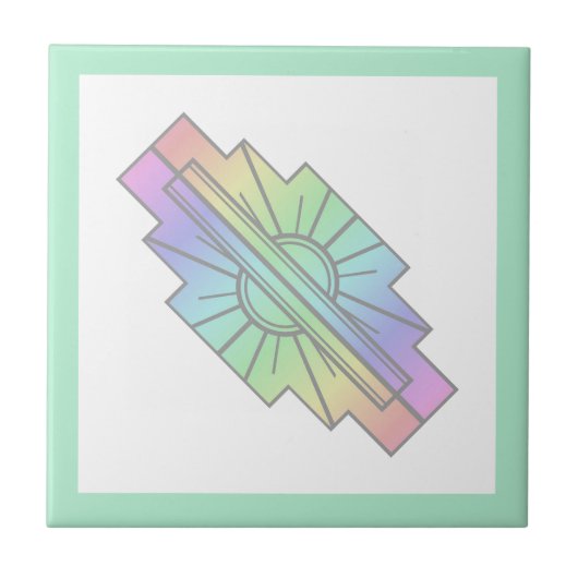 Kunstdeco-zoneelement in zachte pastels tegeltje (Voorkant)