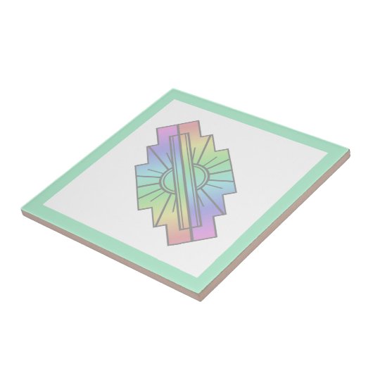 Kunstdeco-zoneelement in zachte pastels tegeltje (Zijkant)