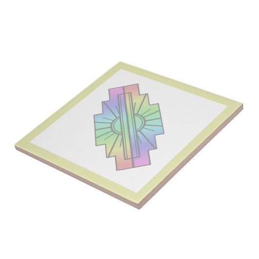 Kunstdeco-zoneelement in zachte pastels tegeltje (Zijkant)